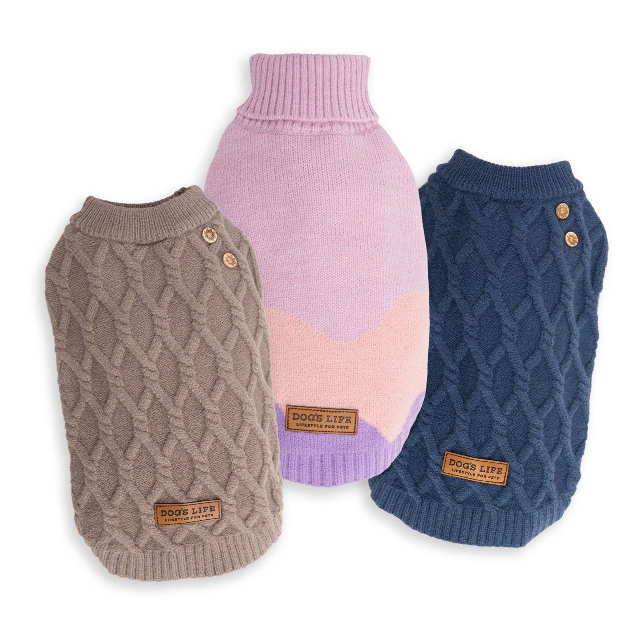 Dog's Life Polo Neck Wave Pullover Pink - Shopping4Africa