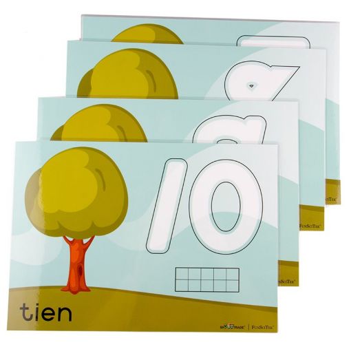 Dough Cards (A4) D/Sided - Number 0-10 - Tree Eng/Afr (11pc) - Shopping4Africa