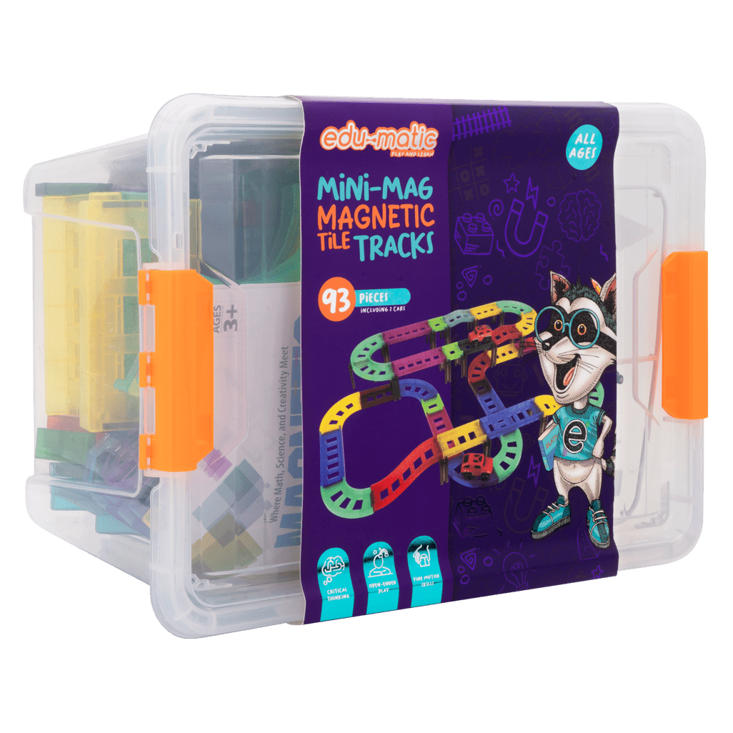 Edu - matic Mini - Mag Magnetic Tile Tracks with 2 cars and 93 pieces - Shopping4Africa