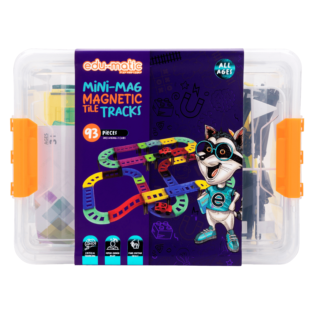 Edu - matic Mini - Mag Magnetic Tile Tracks with 2 cars and 93 pieces - Shopping4Africa
