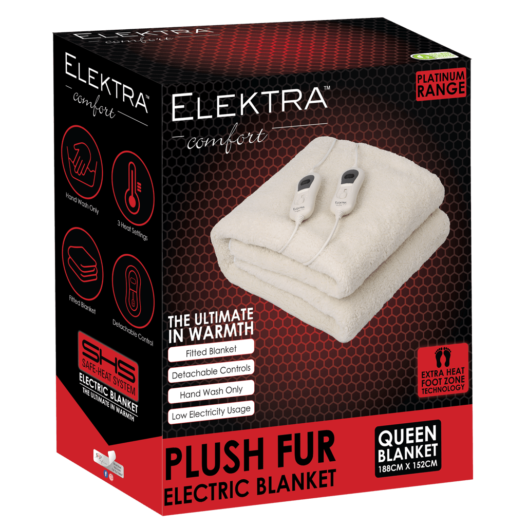 Elektra 2203 - E/Comfort Electric Blanket Acrylic Plush Fur - QUEEN - Shopping4Africa