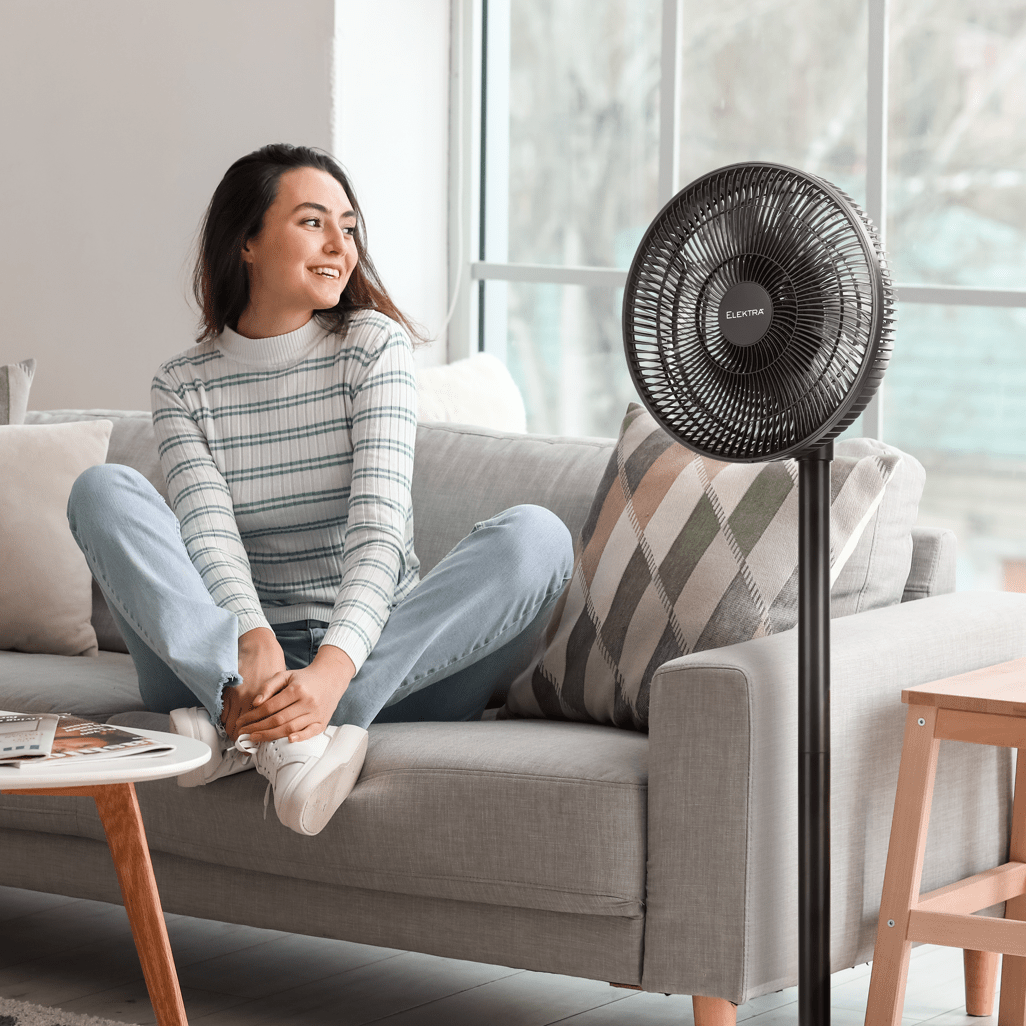 Elektra 30cm Stand Fan - Black - Shopping4Africa