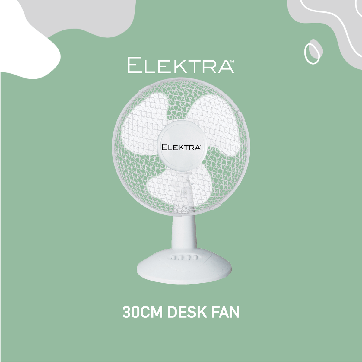 Elektra Desk Fan 30cm - White - Shopping4Africa