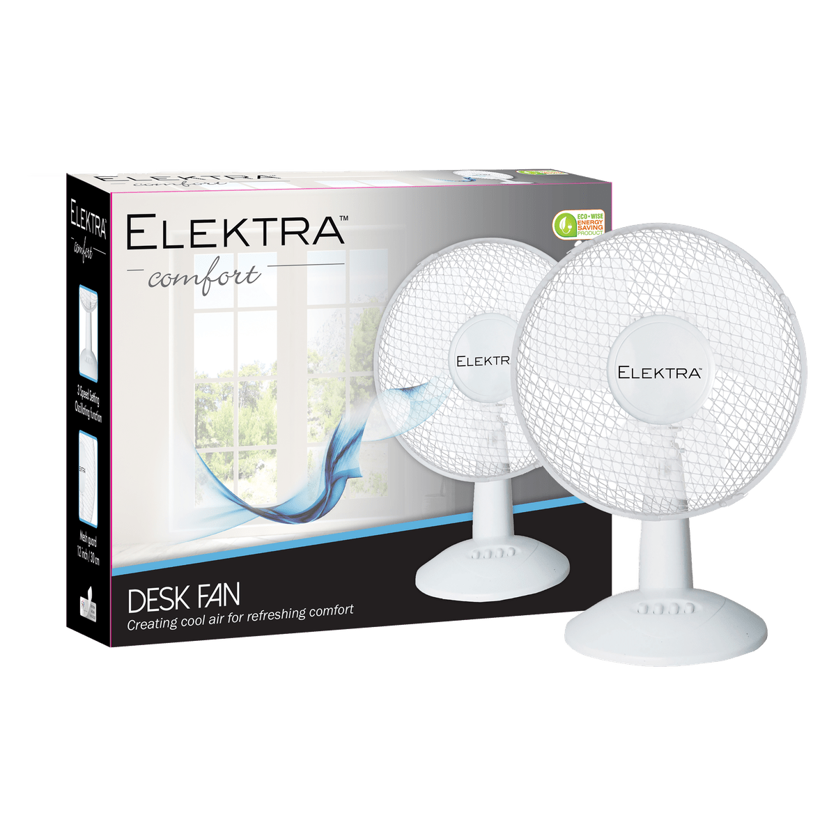 Elektra Desk Fan 30cm - White - Shopping4Africa
