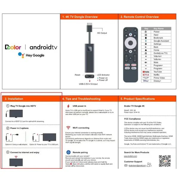 ETOE - T2 4K Google TV Stick - Google and Netflix certified Android 12 - Shopping4Africa
