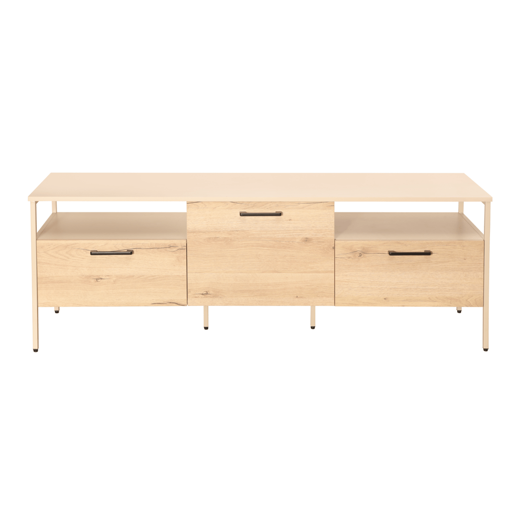 Everfurn Ellen TV Stand, Melamine, Powder Coated Steel Frame, 2 Drawers, Storage Cabinet - Shopping4Africa