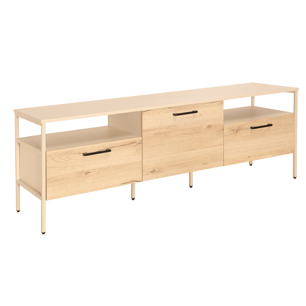Everfurn Ellen TV Stand, Melamine, Powder Coated Steel Frame, 2 Drawers, Storage Cabinet - Shopping4Africa