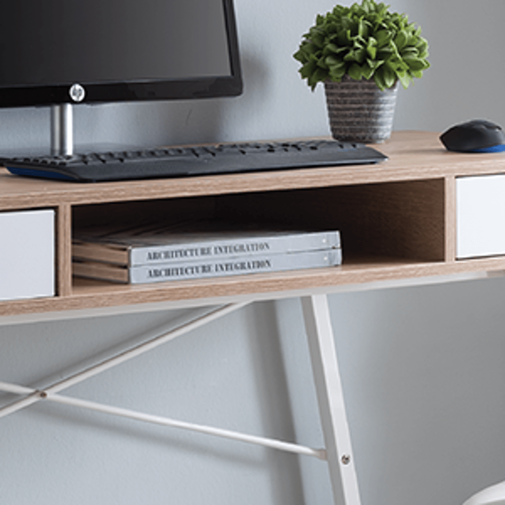 Everfurn Rain Work Desk, Two Drawers, Steel Frame, Adjustable Feet, Study Desk - Shopping4Africa