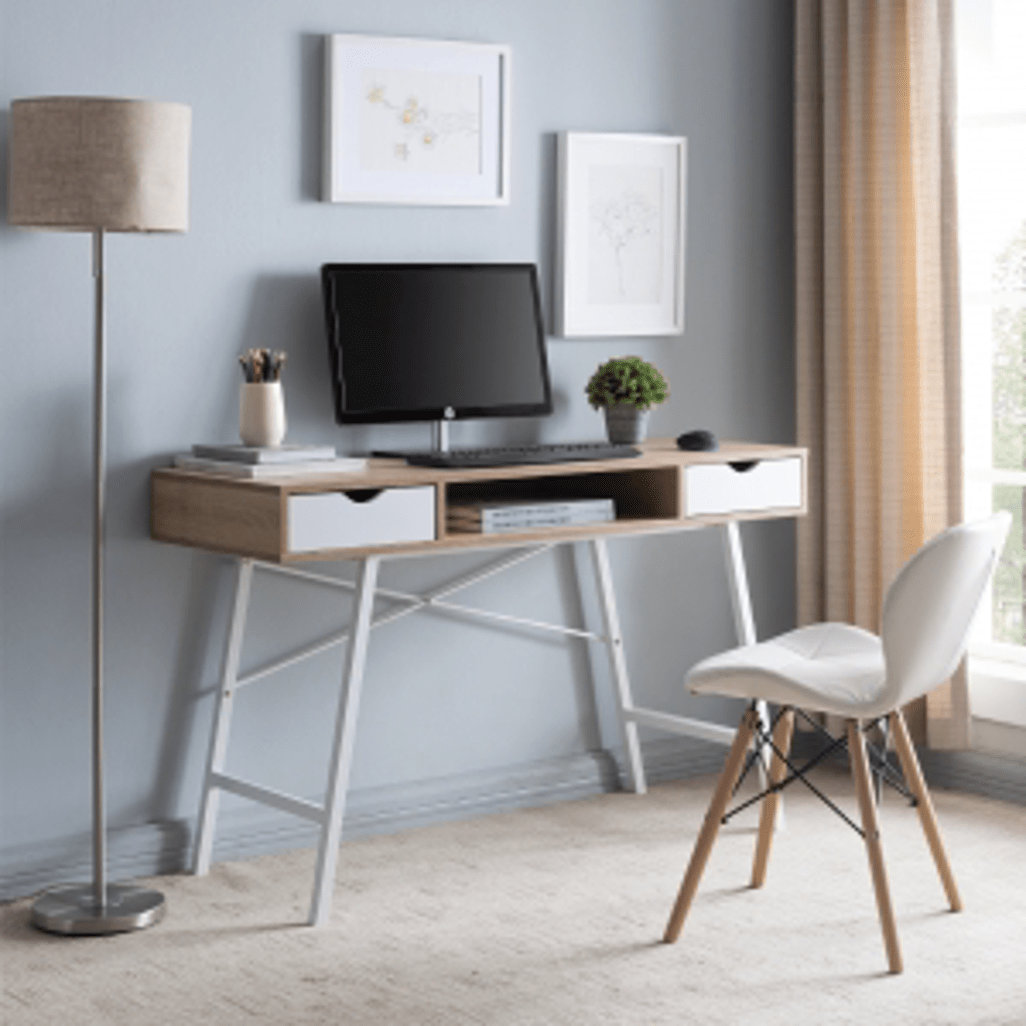 Everfurn Rain Work Desk, Two Drawers, Steel Frame, Adjustable Feet, Study Desk - Shopping4Africa