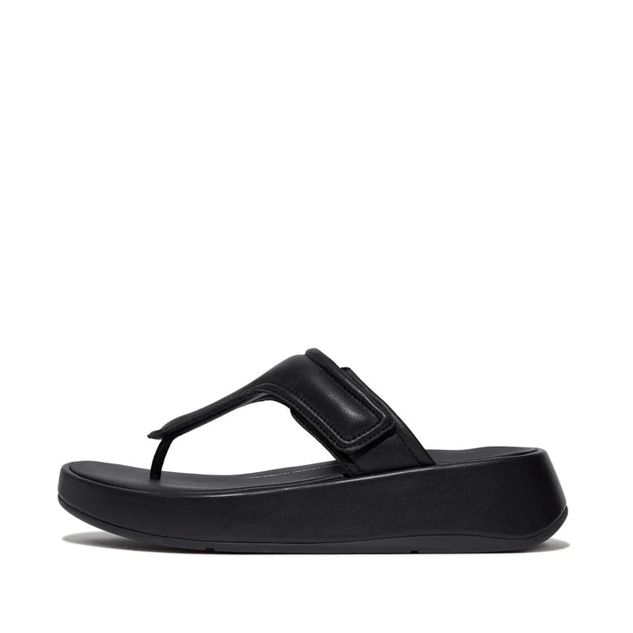 F - Mode Adjustable P - Leather Flatform Black - Shopping4Africa