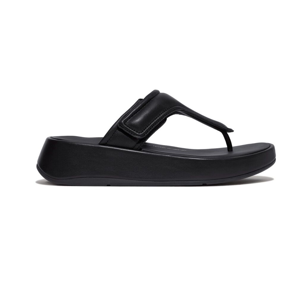 F - Mode Adjustable P - Leather Flatform Black - Shopping4Africa