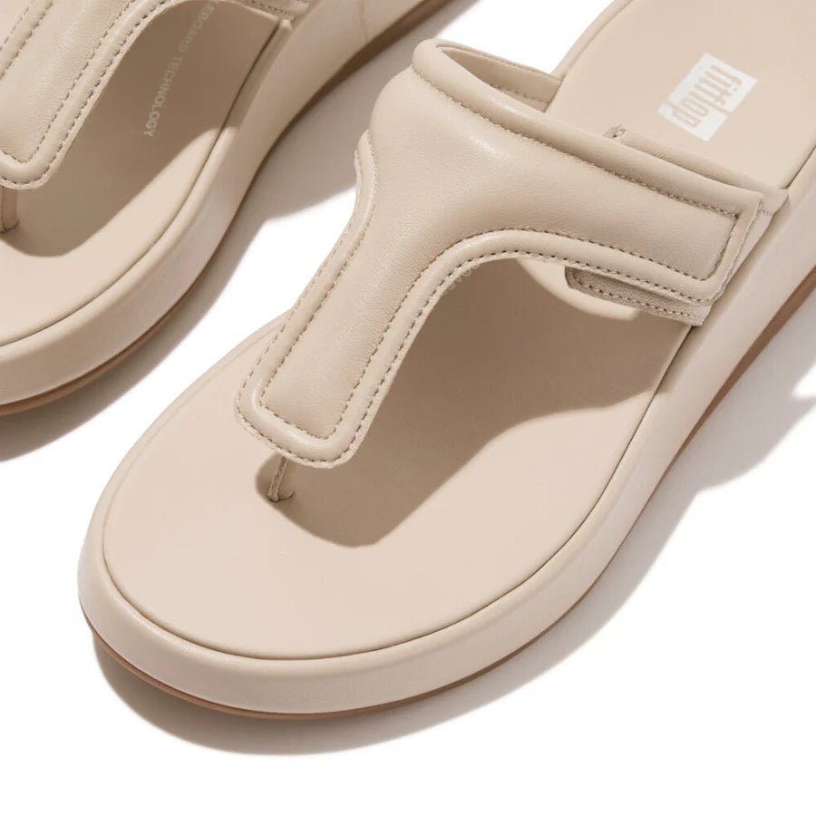 F - Mode Adjustable Padded - Leather Flatform Stone Beige - Shopping4Africa