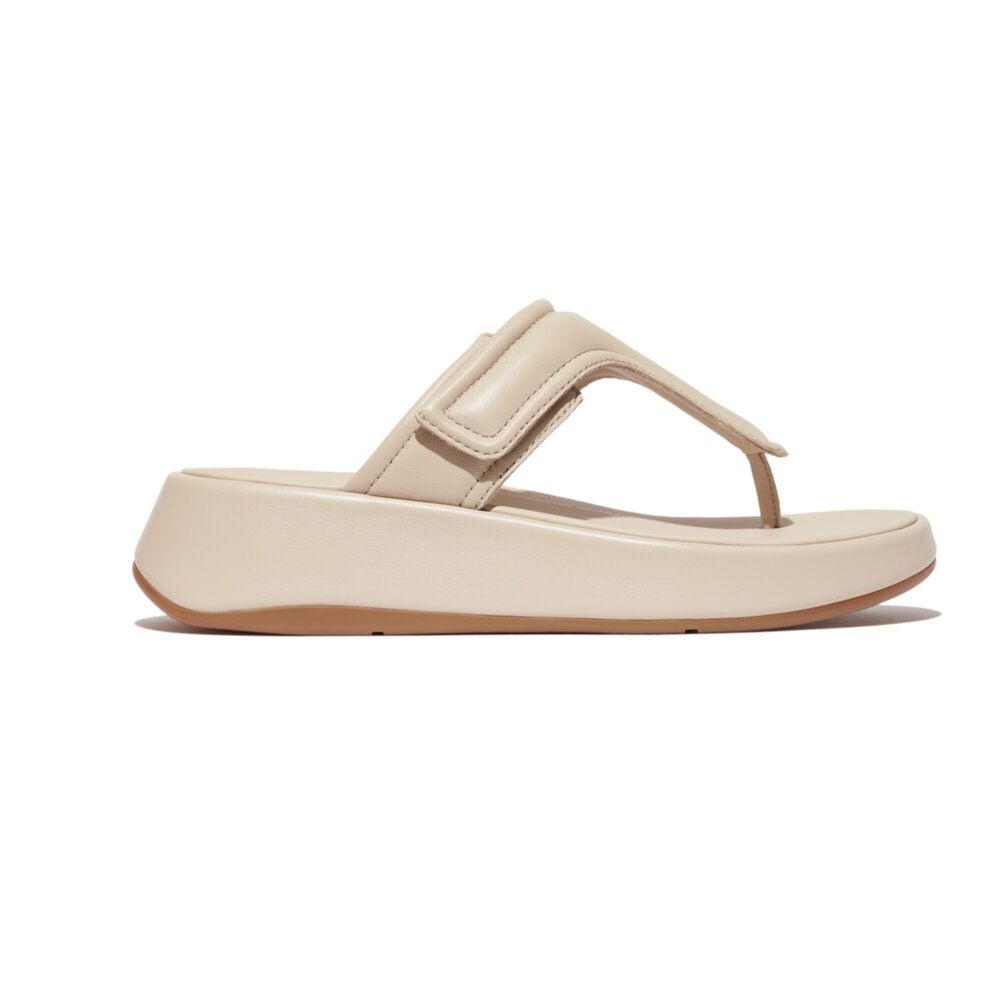 F - Mode Adjustable Padded - Leather Flatform Stone Beige - Shopping4Africa