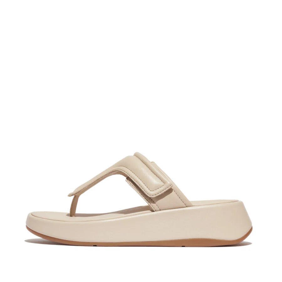 F - Mode Adjustable Padded - Leather Flatform Stone Beige - Shopping4Africa