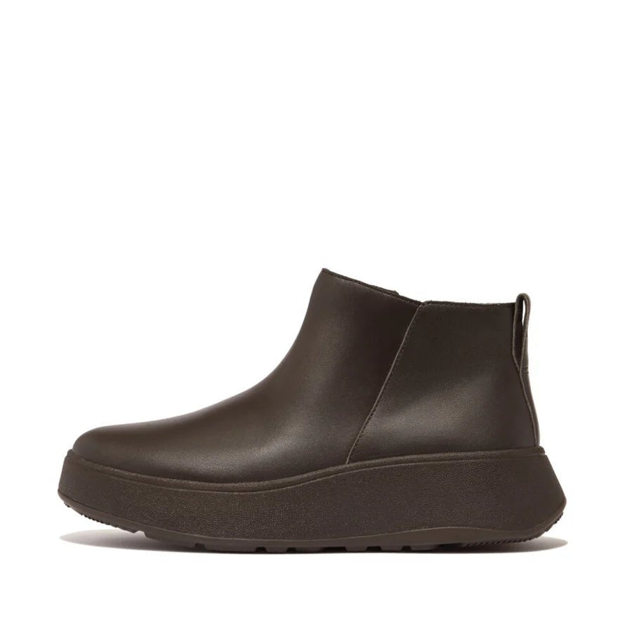 F - Mode Leather Flatform Zip All Black - Shopping4Africa