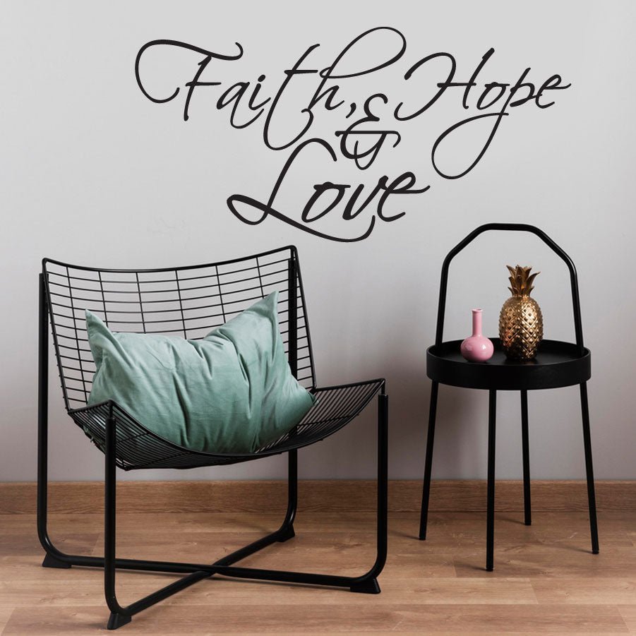 Faith, Hope & Love - vinyl wall poetry - Shopping4Africa