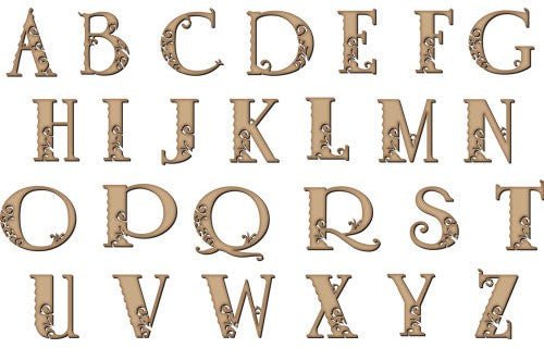 Fancy alphabet letters in wood finish - Shopping4Africa