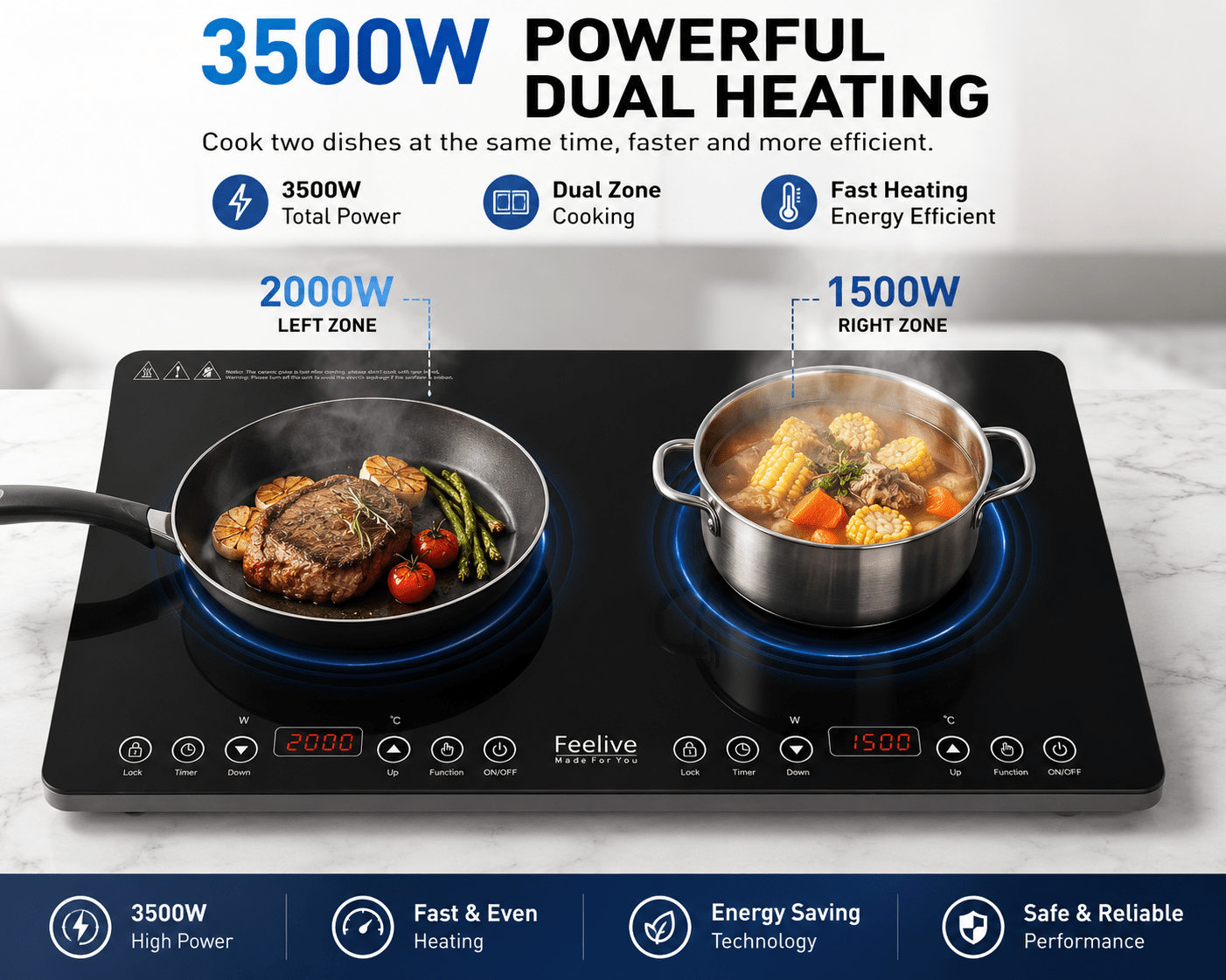Feelive Double Induction Cooktop SK-35IHB06T - Shopping4Africa