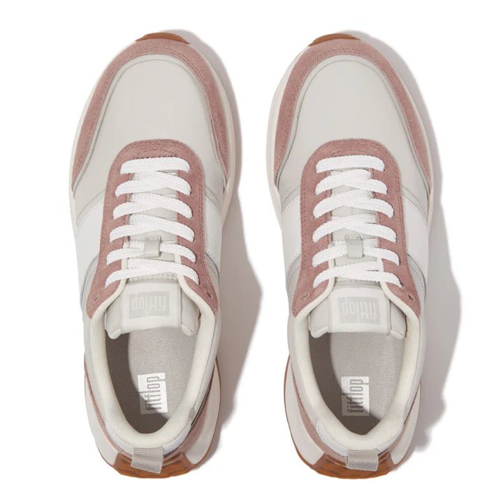 FitFlop F - Mode Flow Fabric/Suede/Leather Flatform Trainers Dusky Pink Mix - Shopping4Africa