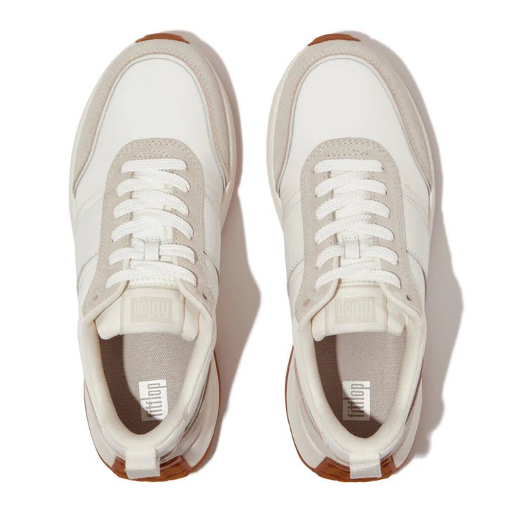 FitFlop - F - Mode Flow Fabric/Suede/Leather Flatform Trainers Urban White Mix - Shopping4Africa