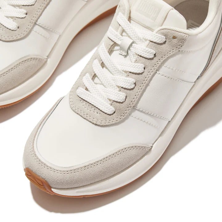 FitFlop - F - Mode Flow Fabric/Suede/Leather Flatform Trainers Urban White Mix - Shopping4Africa