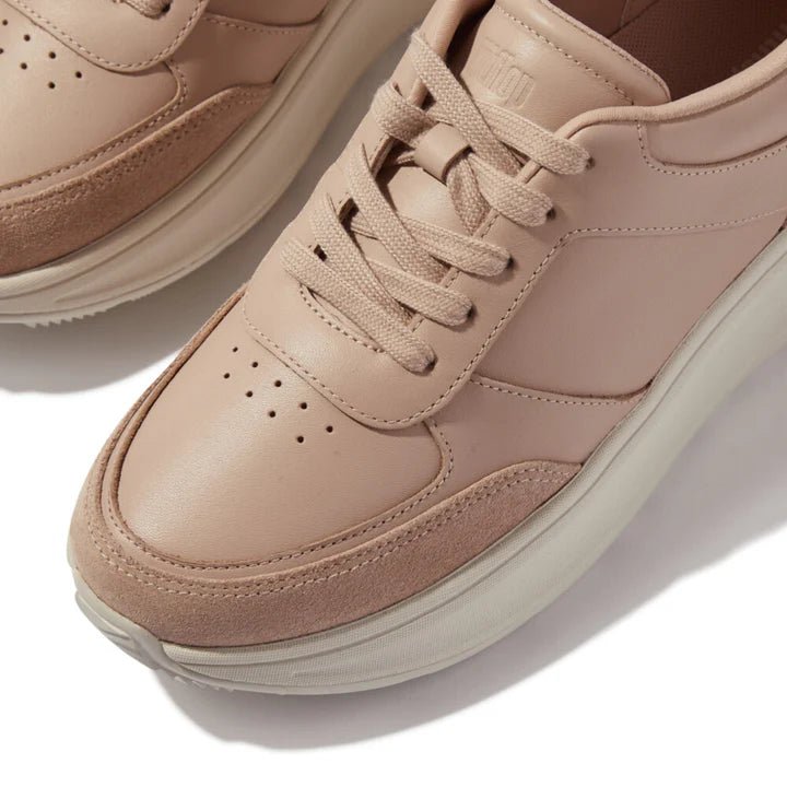 FitFlop F - Mode Leather/Suede Flatform Trainers Classic Beige - Shopping4Africa
