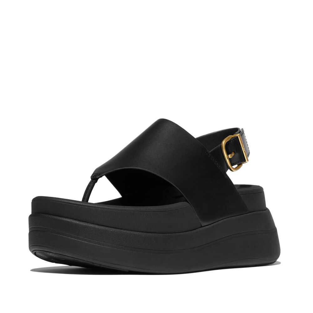 FitFlop F - Mode Stack Leather Back - Strap Toe - Post Sandals Black - Shopping4Africa