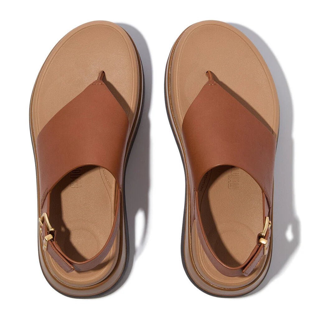 FitFlop F - Mode Stack Leather Back - Strap Toe - Post Sandals Deep Tan - Shopping4Africa