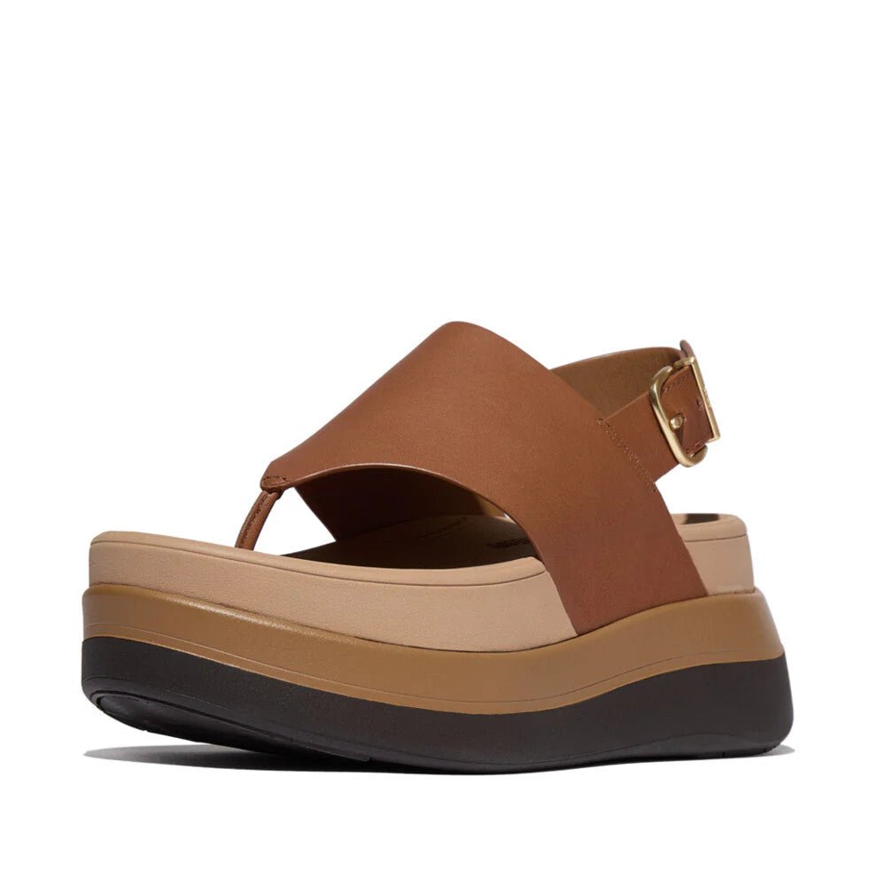 FitFlop F - Mode Stack Leather Back - Strap Toe - Post Sandals Deep Tan - Shopping4Africa
