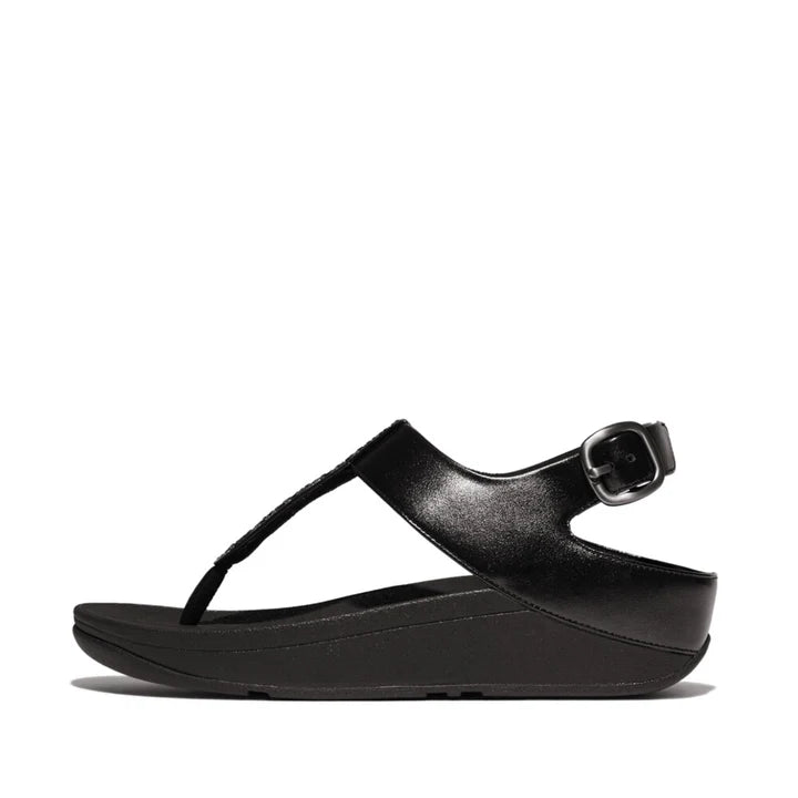 FitFlop Fino Crystal Mix T - Strap Sandals All Black - Shopping4Africa