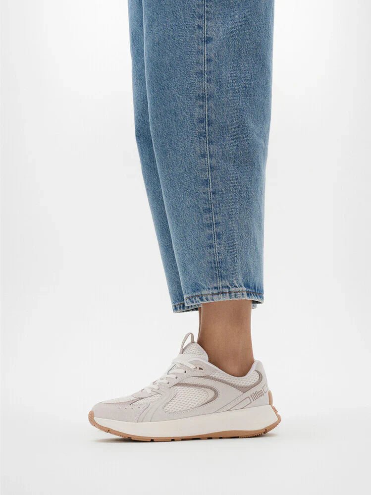 FitFlop Flow Suede/Mesh Flatform Trainers Paris Beige - Shopping4Africa