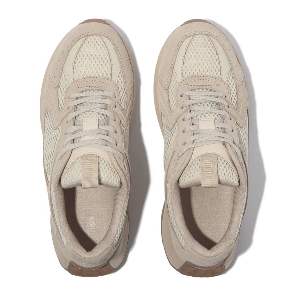 FitFlop Flow Suede/Mesh Flatform Trainers Paris Beige - Shopping4Africa