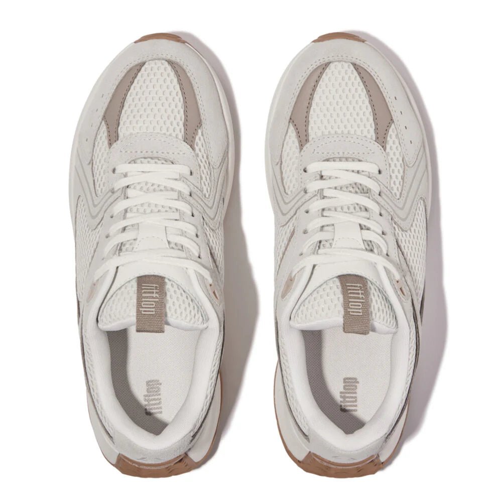 FitFlop Flow Suede/Mesh Flatform Trainers Sneakers Urban White - Shopping4Africa