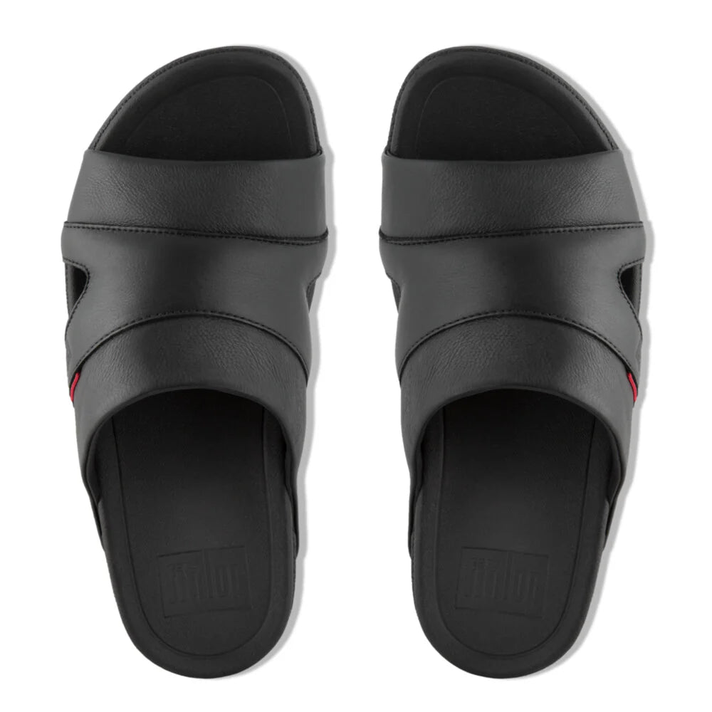 FitFlop Freeway Pool Slide in Leather Black - Shopping4Africa