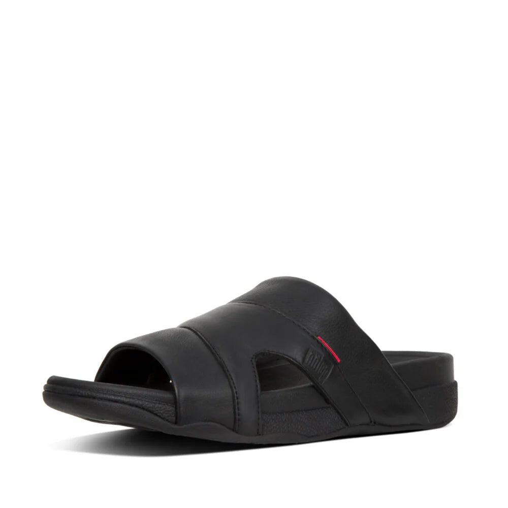 FitFlop Freeway Pool Slide in Leather Black - Shopping4Africa