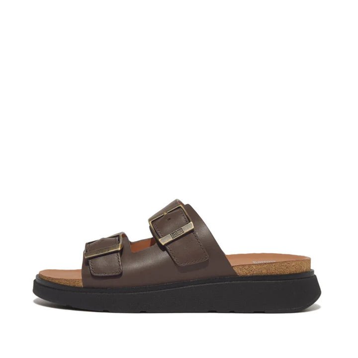 FitFlop Gen - FF Mens Buckle Two - Bar Leather Slides Brown - Shopping4Africa