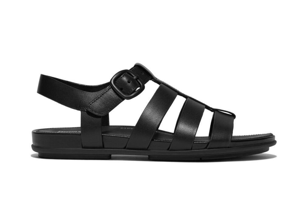 FitFlop Gracie Leather Fisherman Sandal All Black - Shopping4Africa