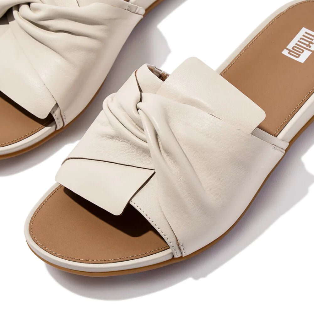 FitFlop Gracie Soft Twist Leather Slide Paris Beige - Shopping4Africa