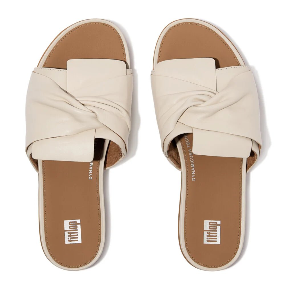 FitFlop Gracie Soft Twist Leather Slide Paris Beige - Shopping4Africa