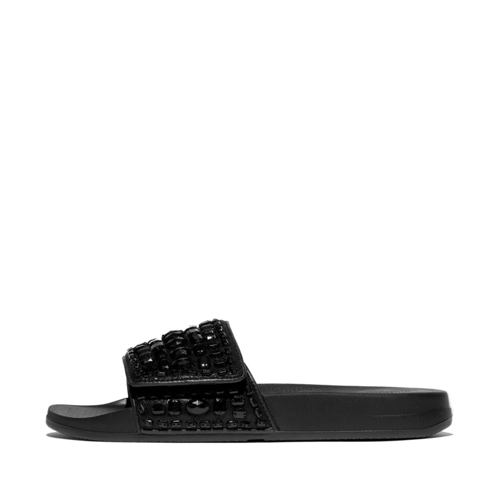 FitFlop iQushion Adjustable Multi - Crystal Sliders Black - Shopping4Africa