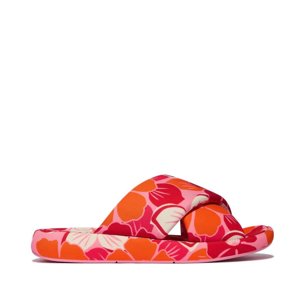 FitFlop - iQushion D - Luxe Padded Flowerz Cross Slides Redberry Mix - Shopping4Africa