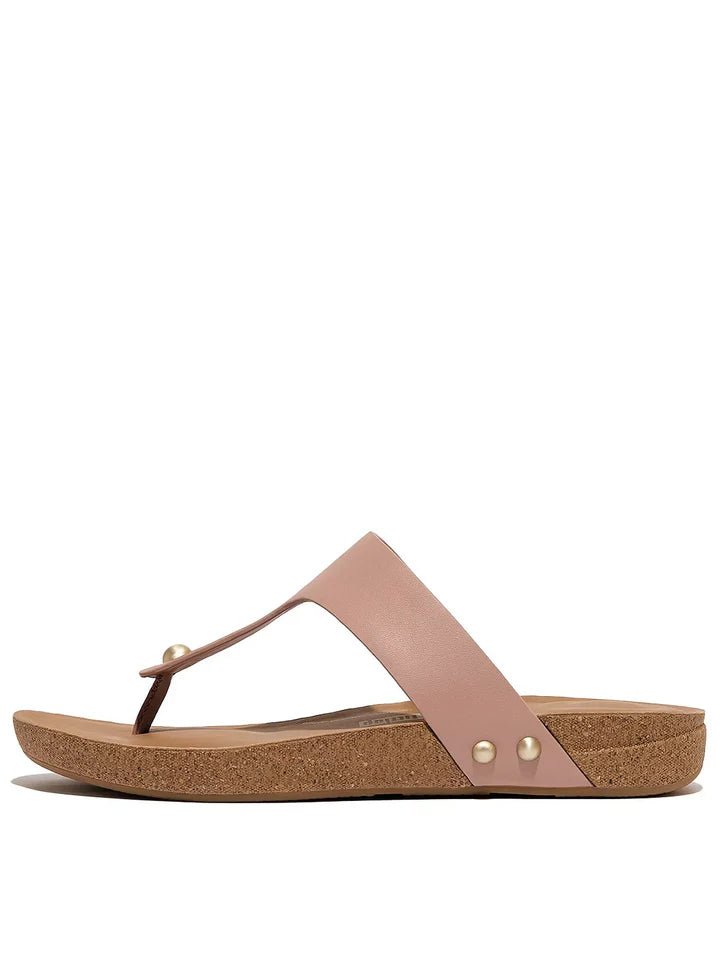 FitFlop - IQushion Leather Toe - Post Sandals Beige Buff - Shopping4Africa