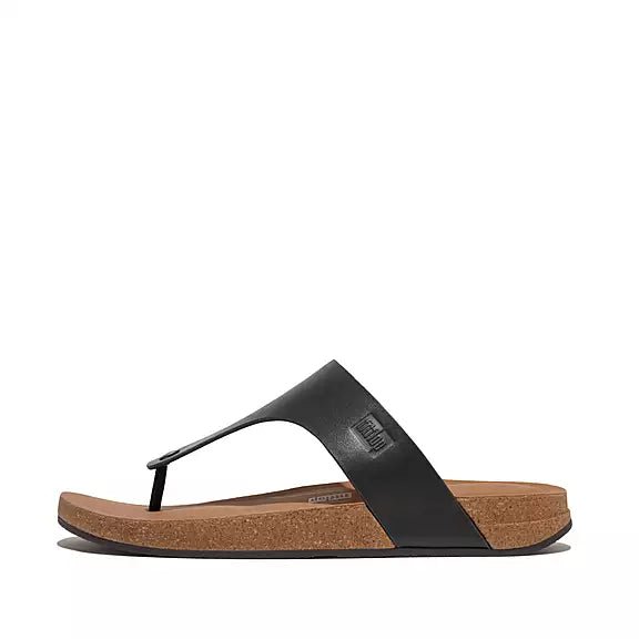 FitFlop IQushion Mens Leather Toe - Post Sandals Black - Shopping4Africa