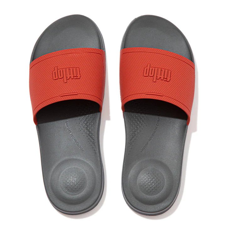 FitFlop IQUSHION Mens Pool Slides Red Clay - Shopping4Africa