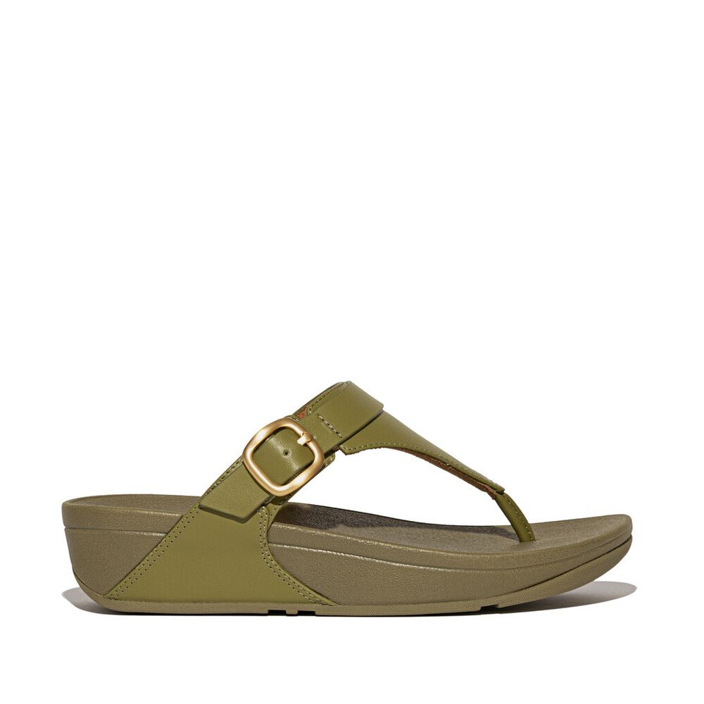 FitFlop Lulu Adjustable Leather Toe - Posts Camo - Green - Shopping4Africa