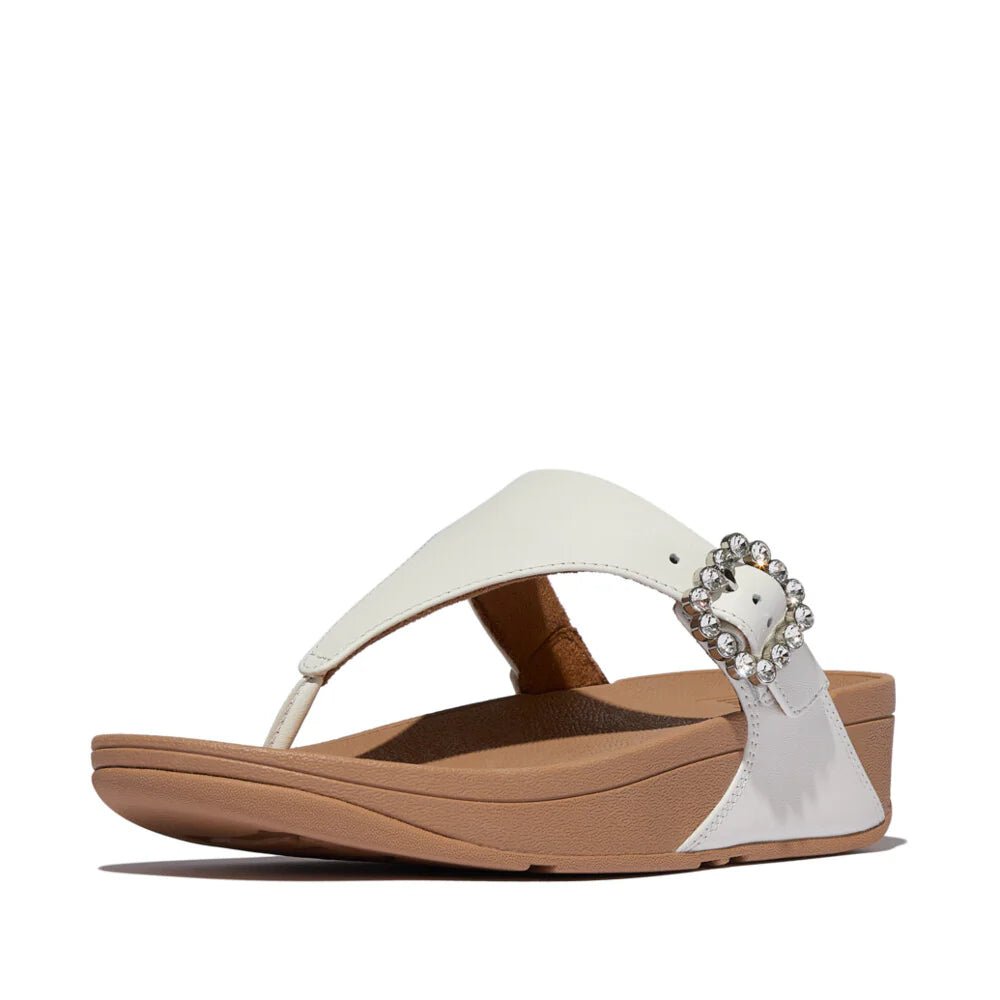 Fitflop - Lulu - Crystal - Buckle Leather Toe - Post Sandals Urban White - Shopping4Africa