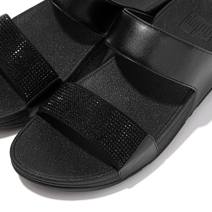 FitFlop Lulu Crystal Slide Sandals All Black - Shopping4Africa