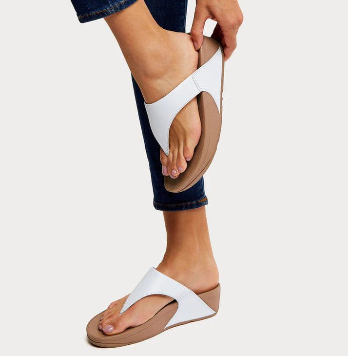 FitFlop Lulu Leather Toe - Post Sandals White - Shopping4Africa