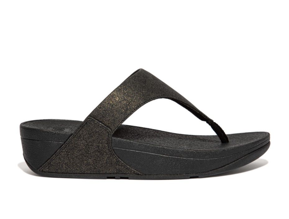 FitFlop Lulu Shimmer Toe - Post All Black - Shopping4Africa