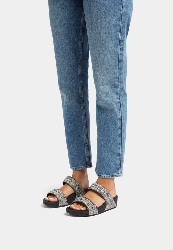 FitFlop Lulu Shimmerweave Slides Black Mix - Shopping4Africa